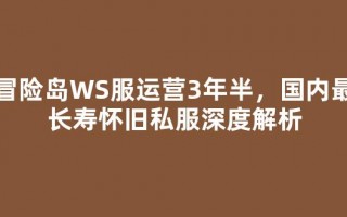 冒险岛WS服运营3年半，国内最长寿怀旧私服深度解析